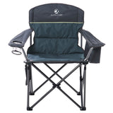Oversized Camping Folding Chair Heavy Duty Support 450 LBS Steel Frame Collapsible Padded Arm Chair with Cup Holder