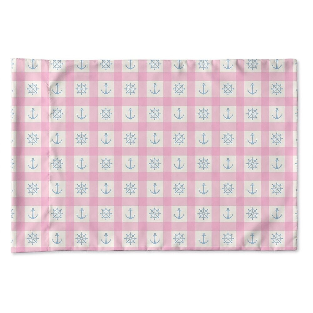 ANCHOR GALORE PINK AND LIGHT BLUE Pillow Case By Kavka Designs
