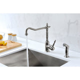 ANZZI Locke Single-Handle Standard Kitchen Faucet with Side Sprayer in Brushed Nickel