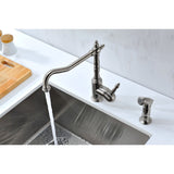 ANZZI Locke Single-Handle Standard Kitchen Faucet with Side Sprayer in Brushed Nickel