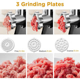 AOBOSI Meat Grinder Electric,with 2 Stainless Steel Blades & 4 Grinding Plates,Sausage Maker & Kibbe Kit for Home Kitchen