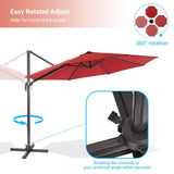 AOOLIMICS 11FT Cantilever Umbrella Aluminum Frame and 360 Rotation