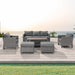 AOOLIMICS 6Pcs Outdoor Gray PE Wicker Furniture Wide Seat Conversation Sofa Set