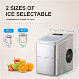 AOOLIVE Portable Ice Maker Machine,with Scoop and Basket,Silver