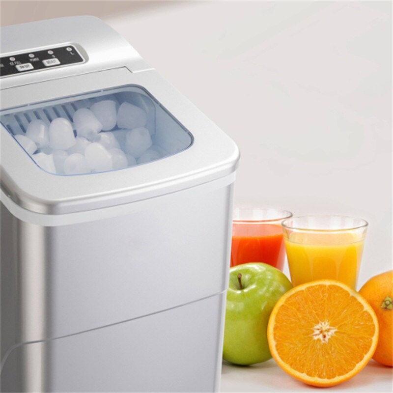 AOOLIVE Portable Ice Maker Machine,with Scoop and Basket,Silver