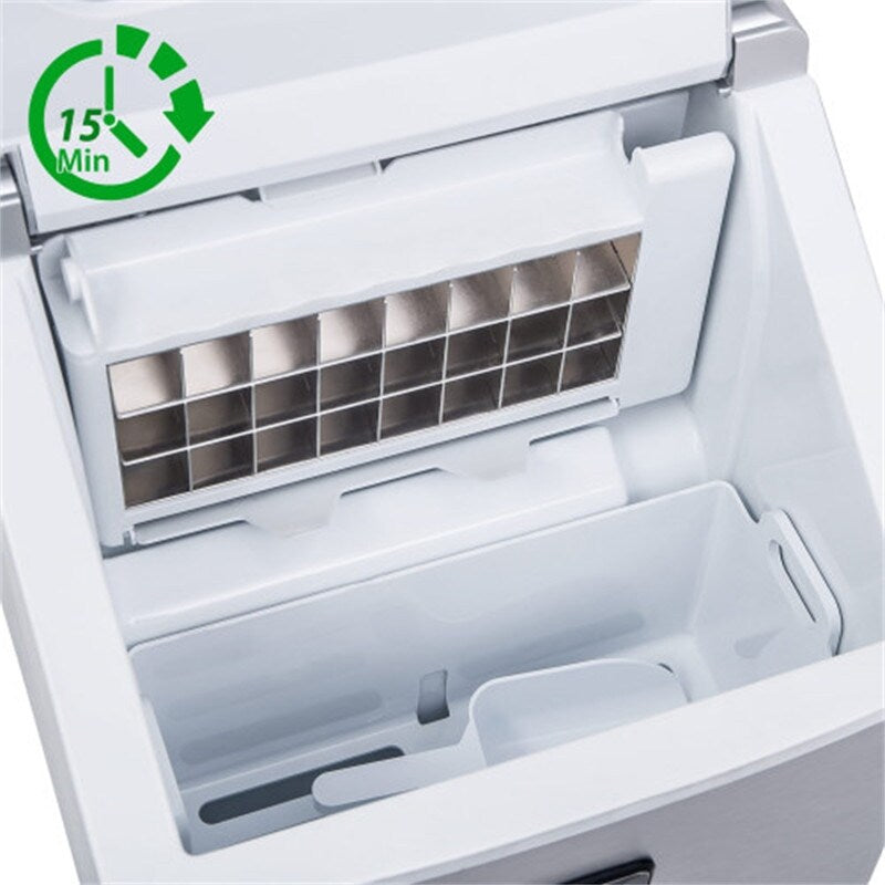 AOOLIVE Portable Ice Maker Machine,with Scoop and Basket,Silver