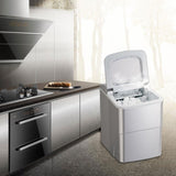 AOOLIVE Portable Ice Maker Machine,with Scoop and Basket,Silver