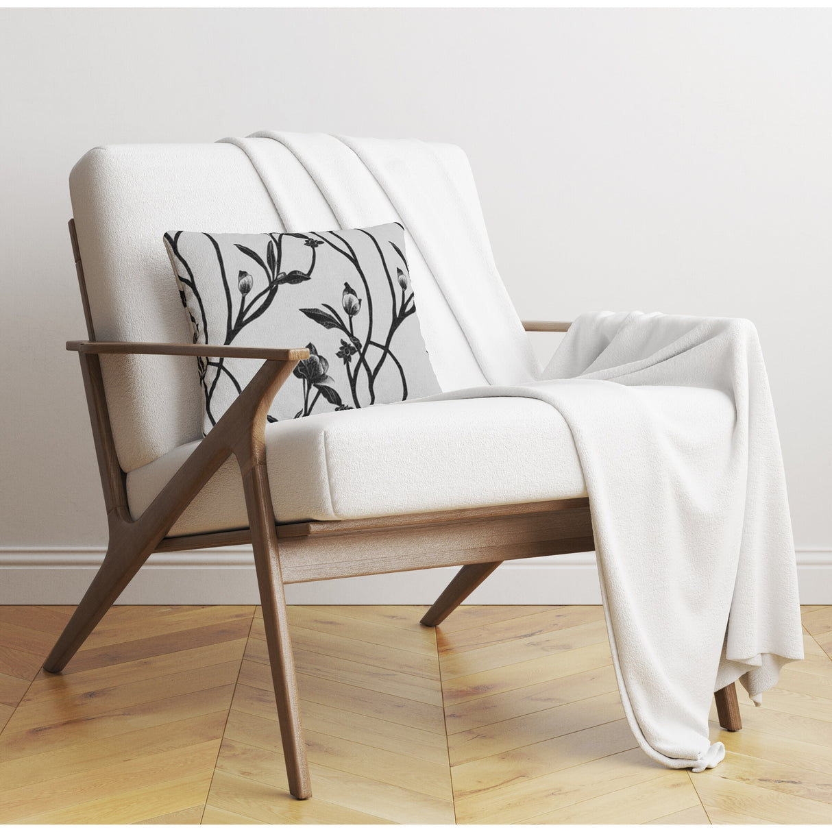 APRIL Linen Throw Pillow By Marina Gutierrez