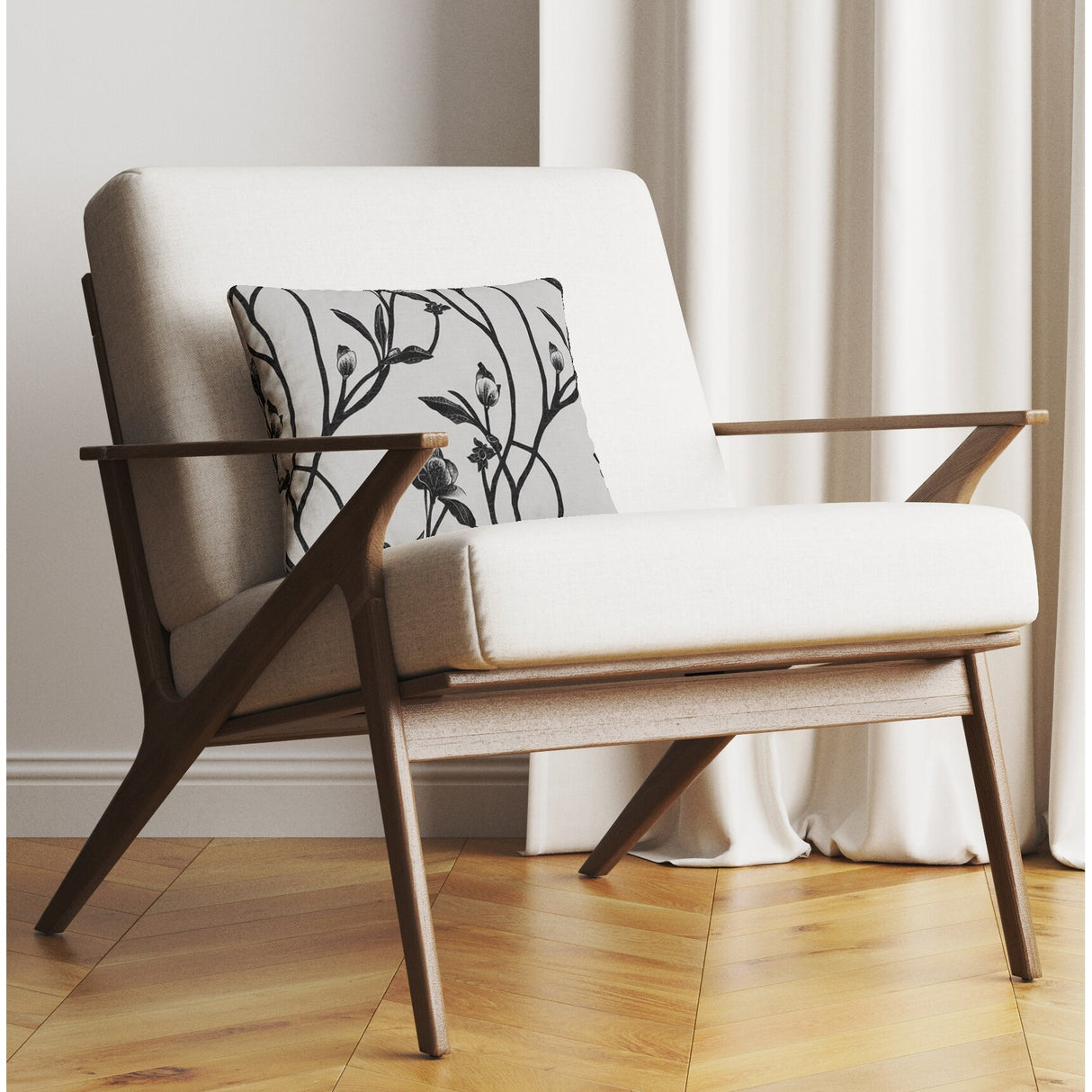 APRIL Linen Throw Pillow By Marina Gutierrez