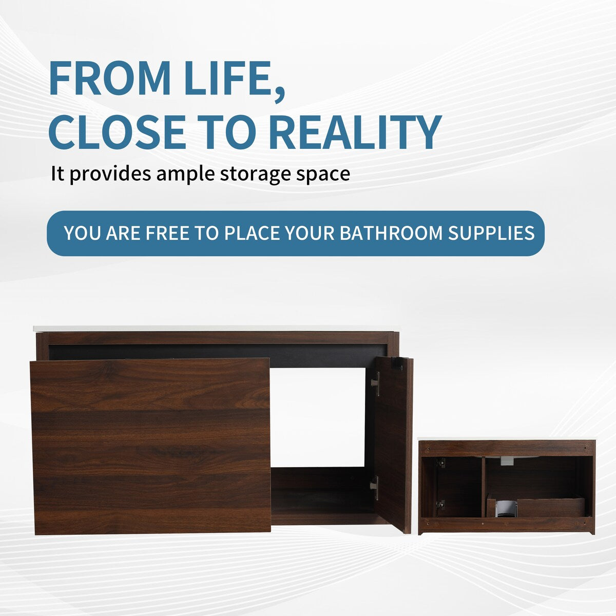 ARTCHIRLY 36 Inch Bathroom Vanity With Sink, Floating Bathroom Vanity With Soft Close Door & Drawer