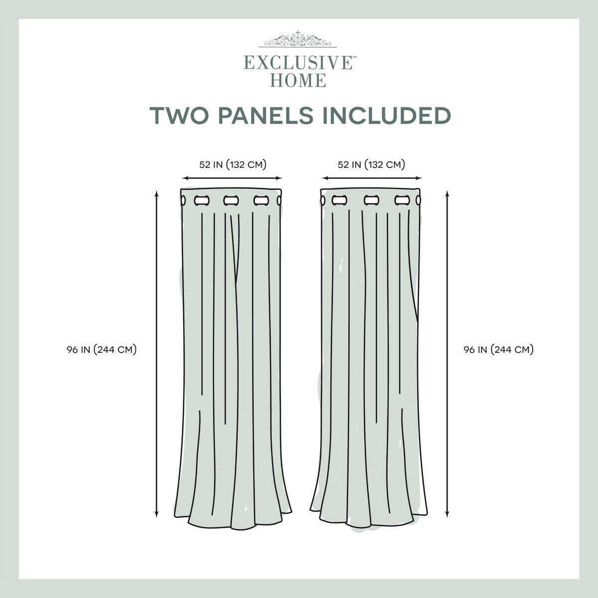 ATI Home Kochi Light Filtering Linen Blend Grommet Top Curtain Panel Pair