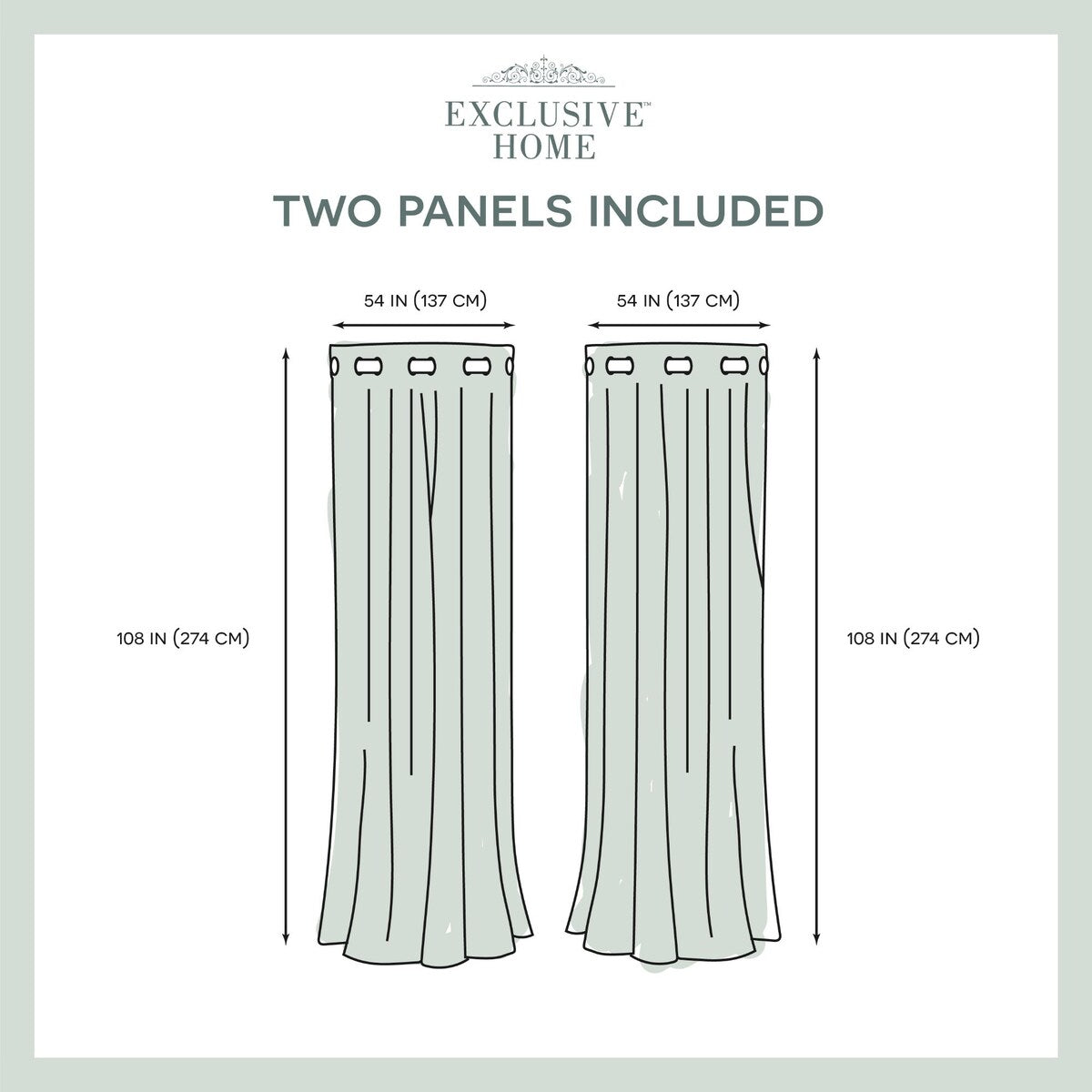 ATI Home Kochi Light Filtering Linen Blend Grommet Top Curtain Panel Pair