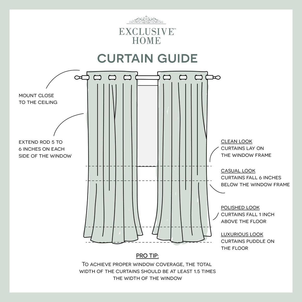ATI Home Kochi Light Filtering Linen Blend Grommet Top Curtain Panel Pair