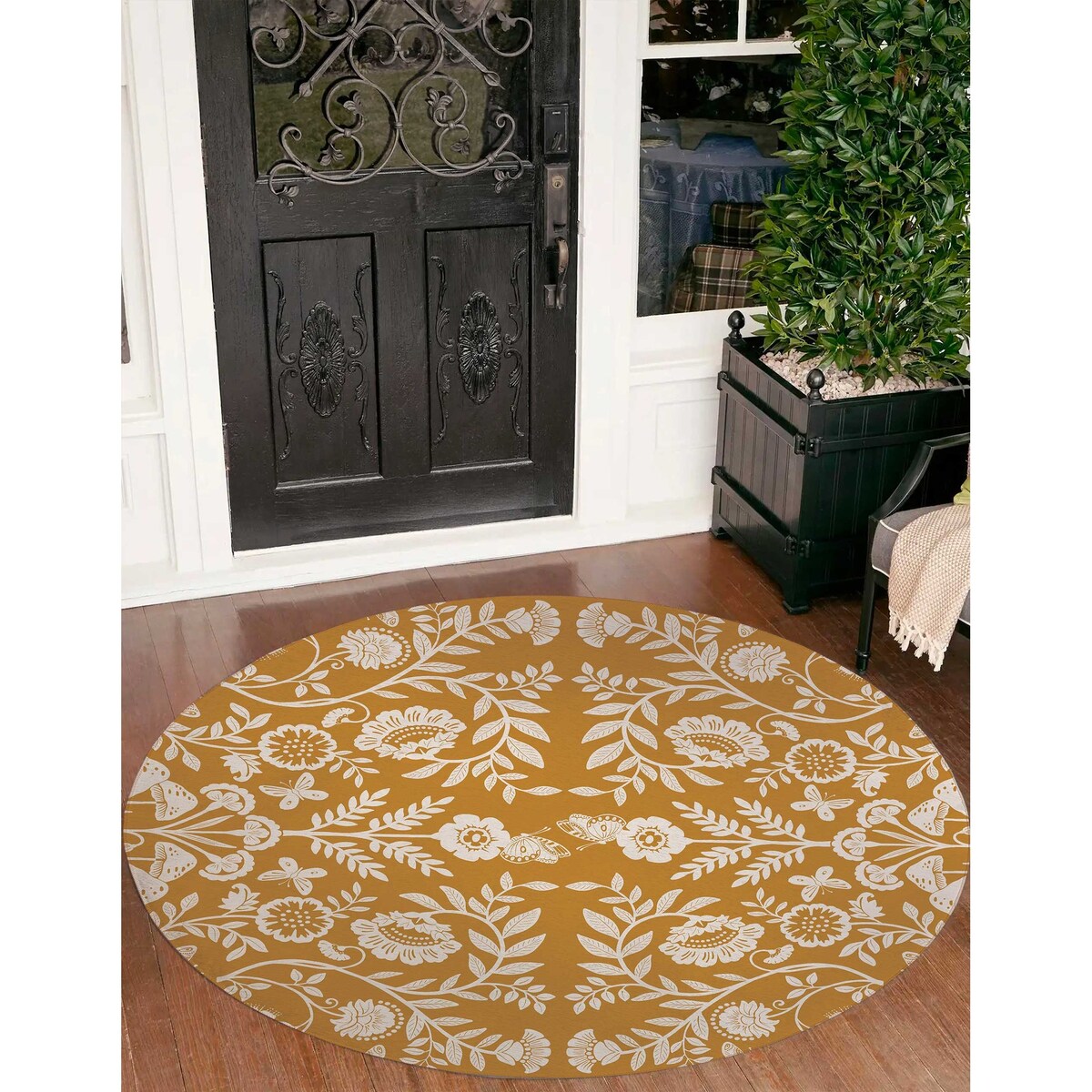 AUTUMN BUTTERFLY GARDEN OCHRE Doormat By Kavka Designs