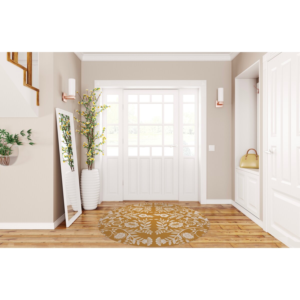 AUTUMN BUTTERFLY GARDEN OCHRE Doormat By Kavka Designs