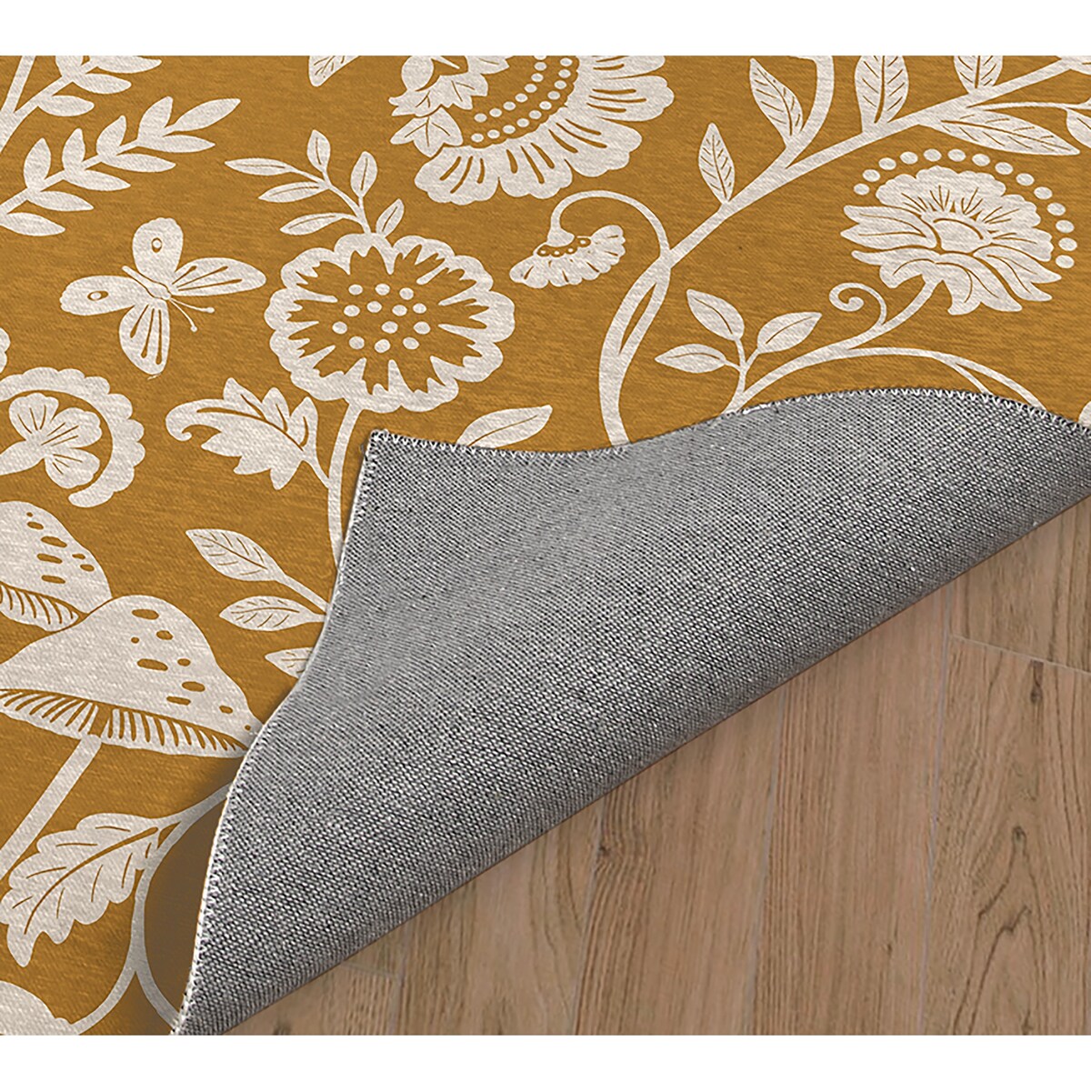 AUTUMN BUTTERFLY GARDEN OCHRE Doormat By Kavka Designs