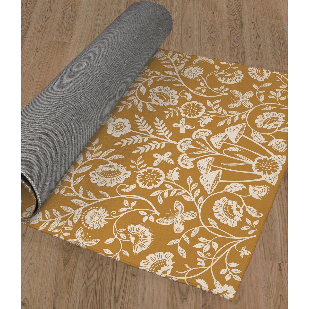 AUTUMN BUTTERFLY GARDEN OCHRE Doormat By Kavka Designs
