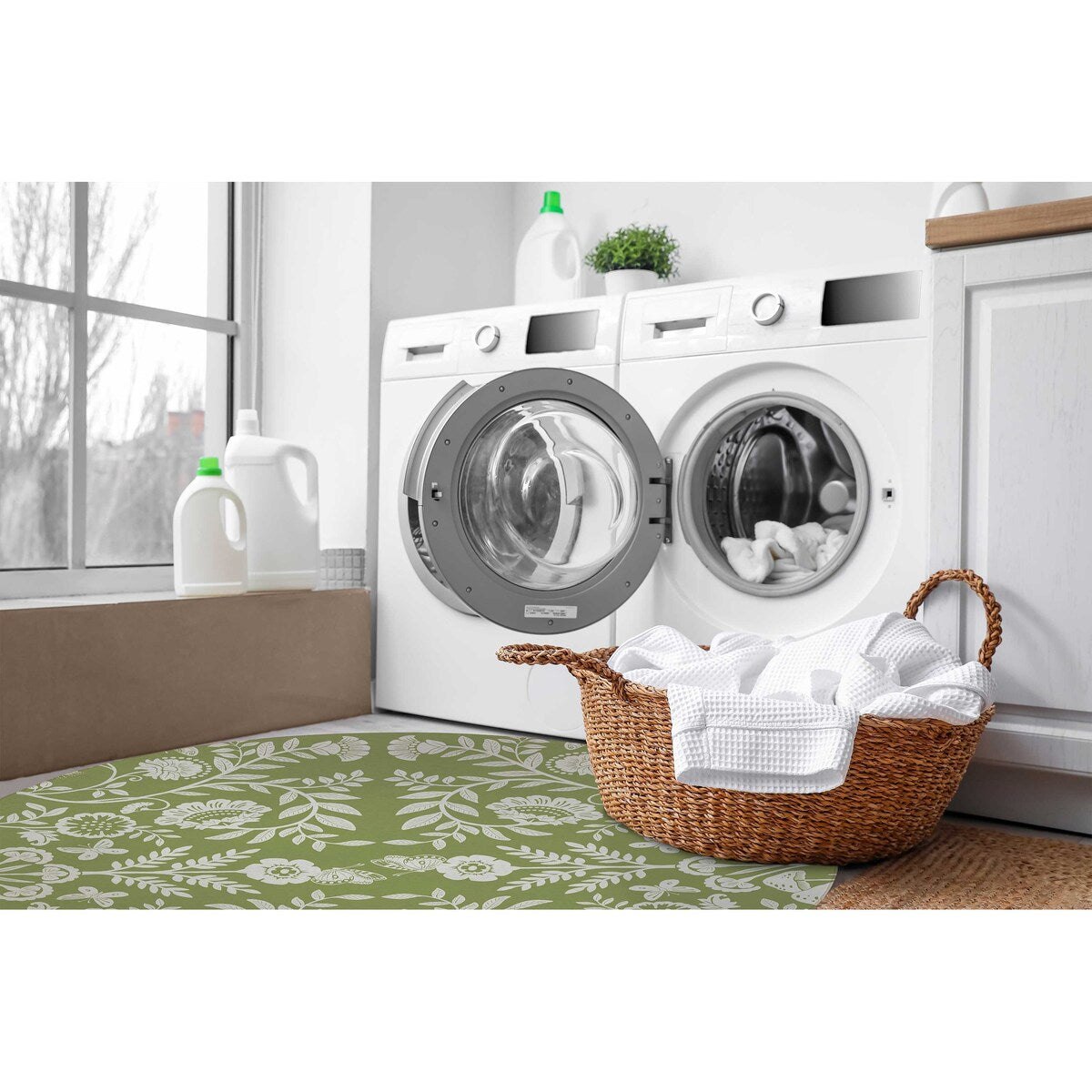 AUTUMN BUTTERFLY GARDEN SAGE Laundry Mat By Kavka Designs