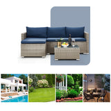 AVAWING 3-Piece Patio Furniture Set Outdoor Rattan Conversation Set