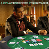AVAWING 8 Players Poker Table Round Folding Gaming Table