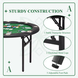 AVAWING 8 Players Poker Table Round Folding Gaming Table