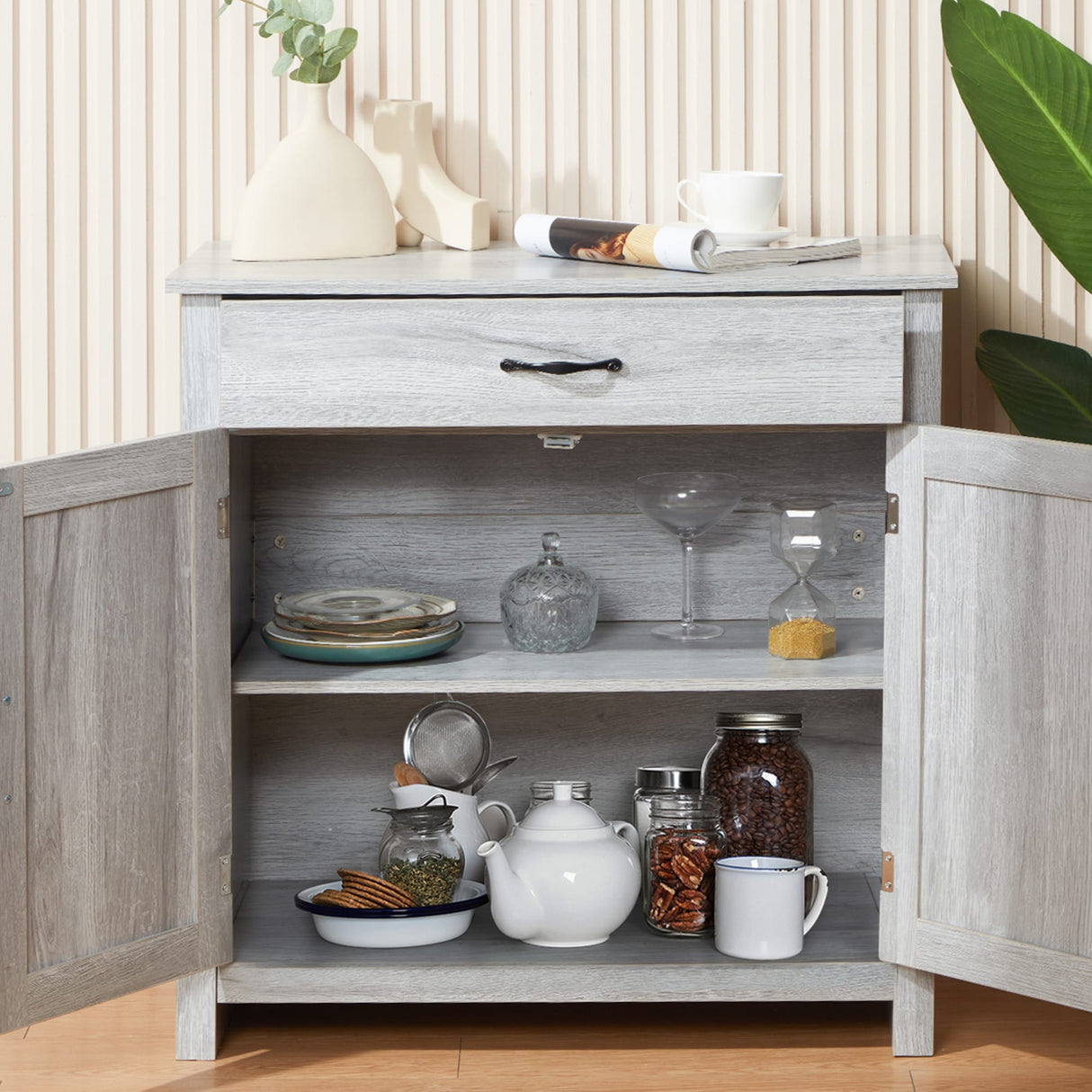 AVAWING Kitchen Sideboard Buffet Cabinet Entryway Cupboard Server