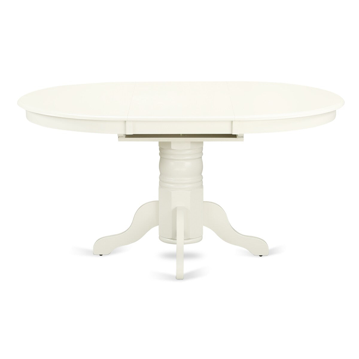 East West Furniture 7 Piece Dining Table Set Consist of an Oval Dinner Table and 6 Faux Leather Dining Chairs, Linen White