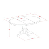 East West Furniture 7 Piece Dining Table Set Consist of an Oval Dinner Table and 6 Faux Leather Dining Chairs, Linen White