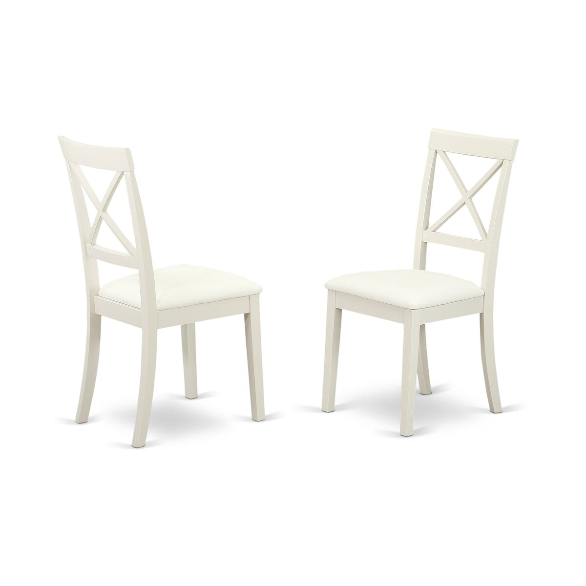 East West Furniture 7 Piece Dining Table Set Consist of an Oval Dinner Table and 6 Faux Leather Dining Chairs, Linen White