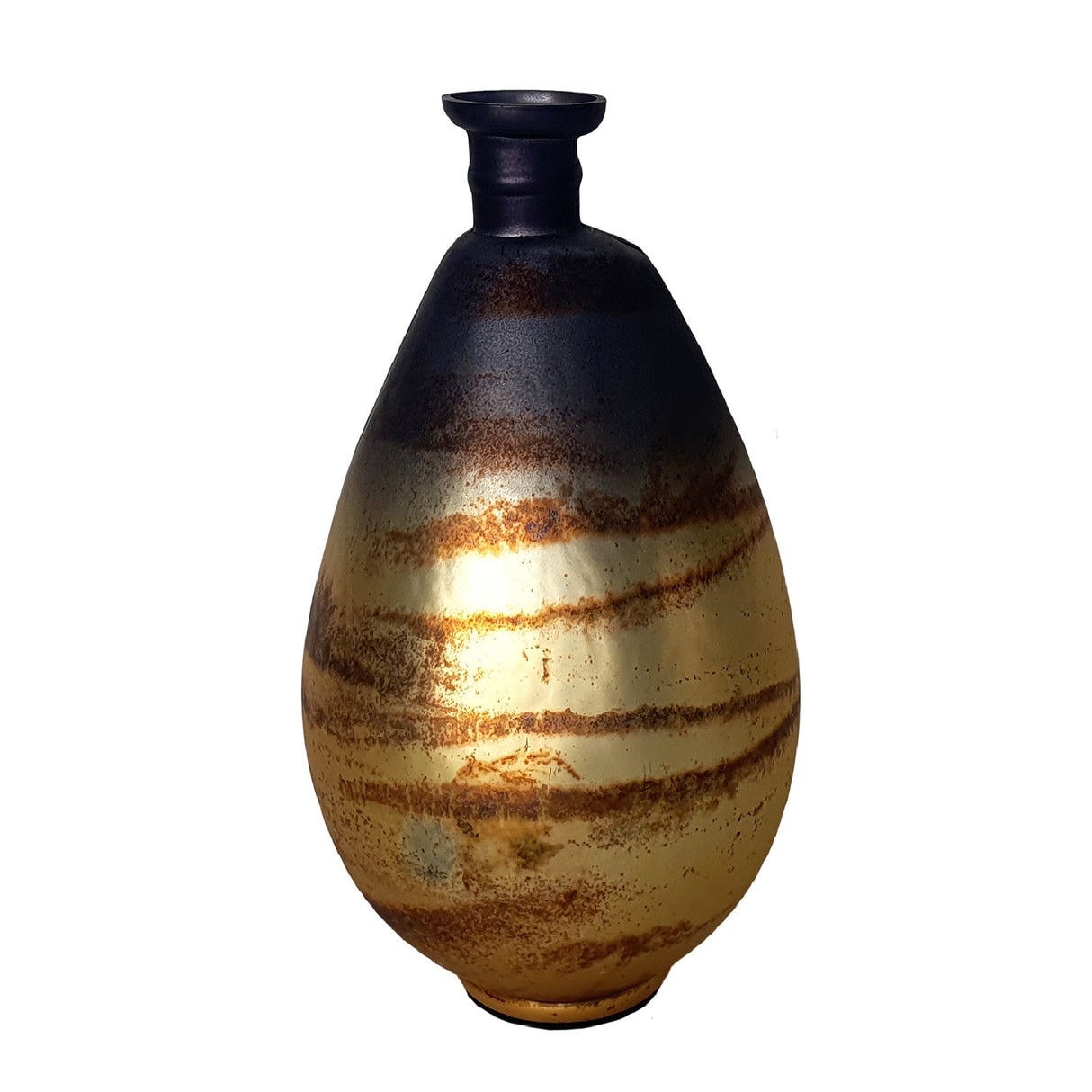 A&B Home Aiden Glass Vase - Gold/Black