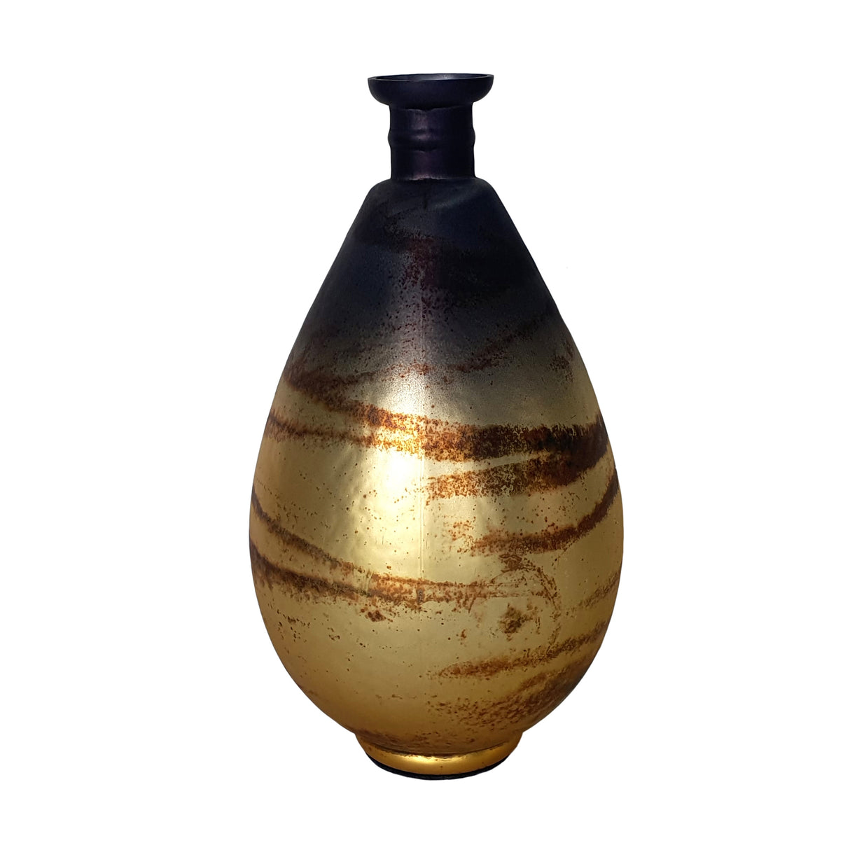 A&B Home Aiden Glass Vase - Gold/Black