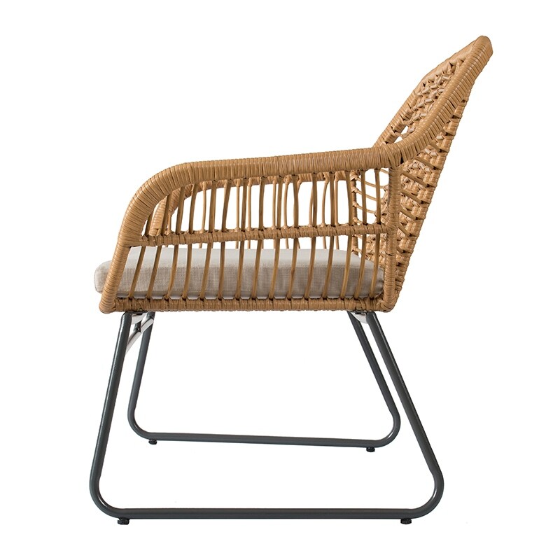 A&B Home Natural Wicker Loveseat with Cushion