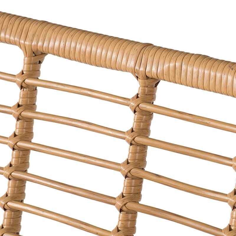 A&B Home Natural Wicker Loveseat with Cushion