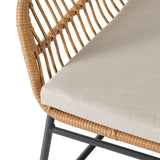 A&B Home Natural Wicker Loveseat with Cushion