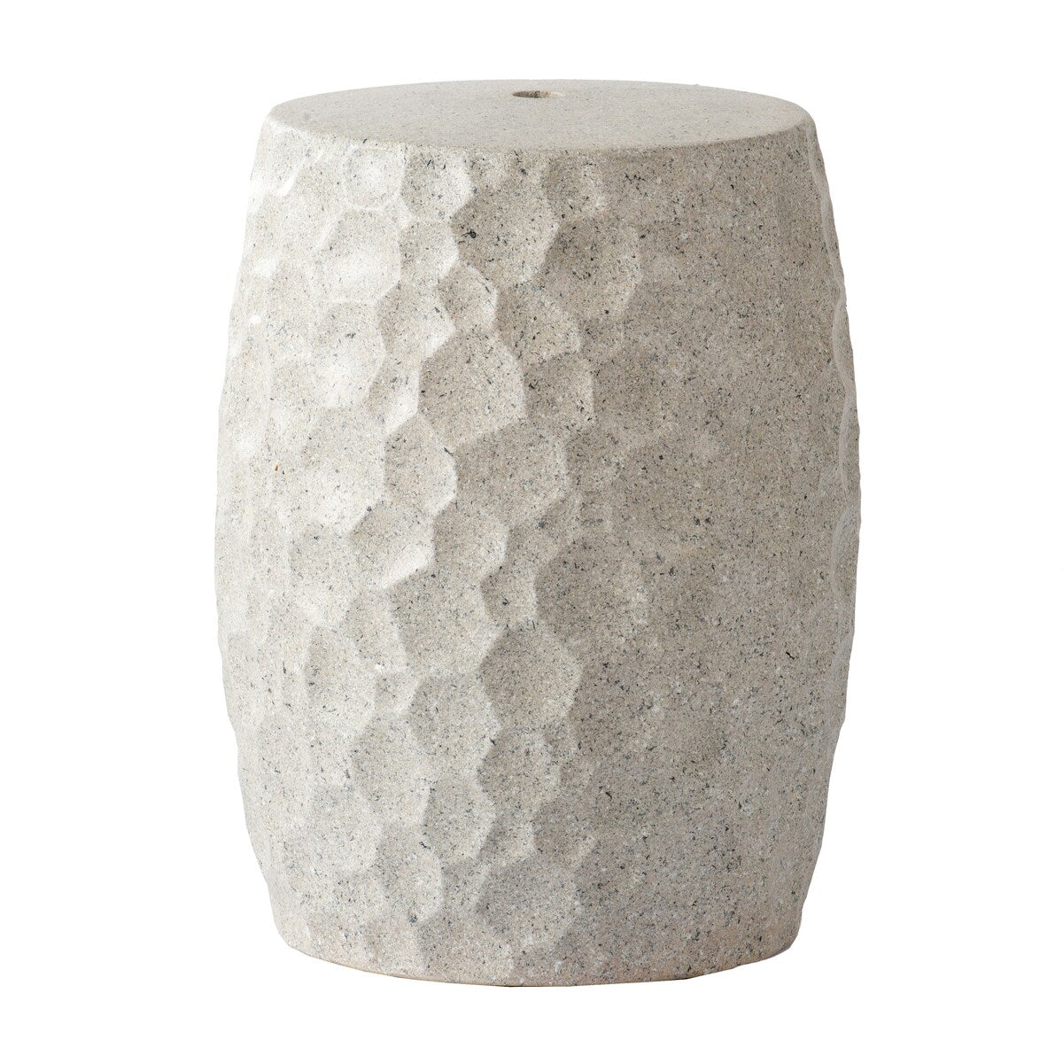A&B Home White Textured Detail Ceramic Outdoor Garden Stool