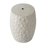A&B Home White Textured Detail Ceramic Outdoor Garden Stool