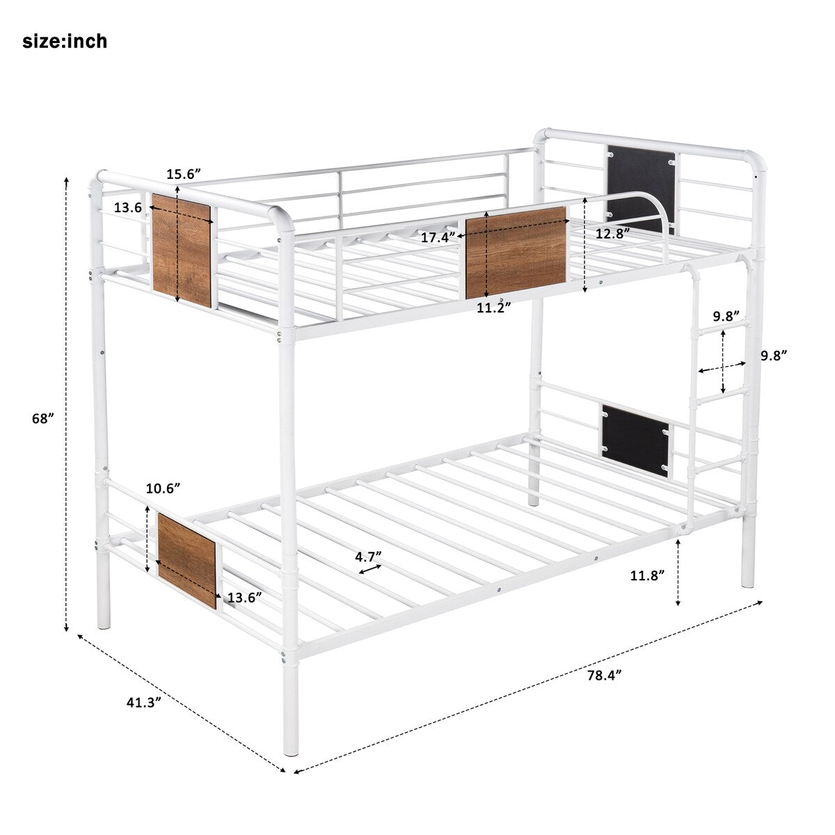 Aaron Twin over Twin Metal Bunk Bed