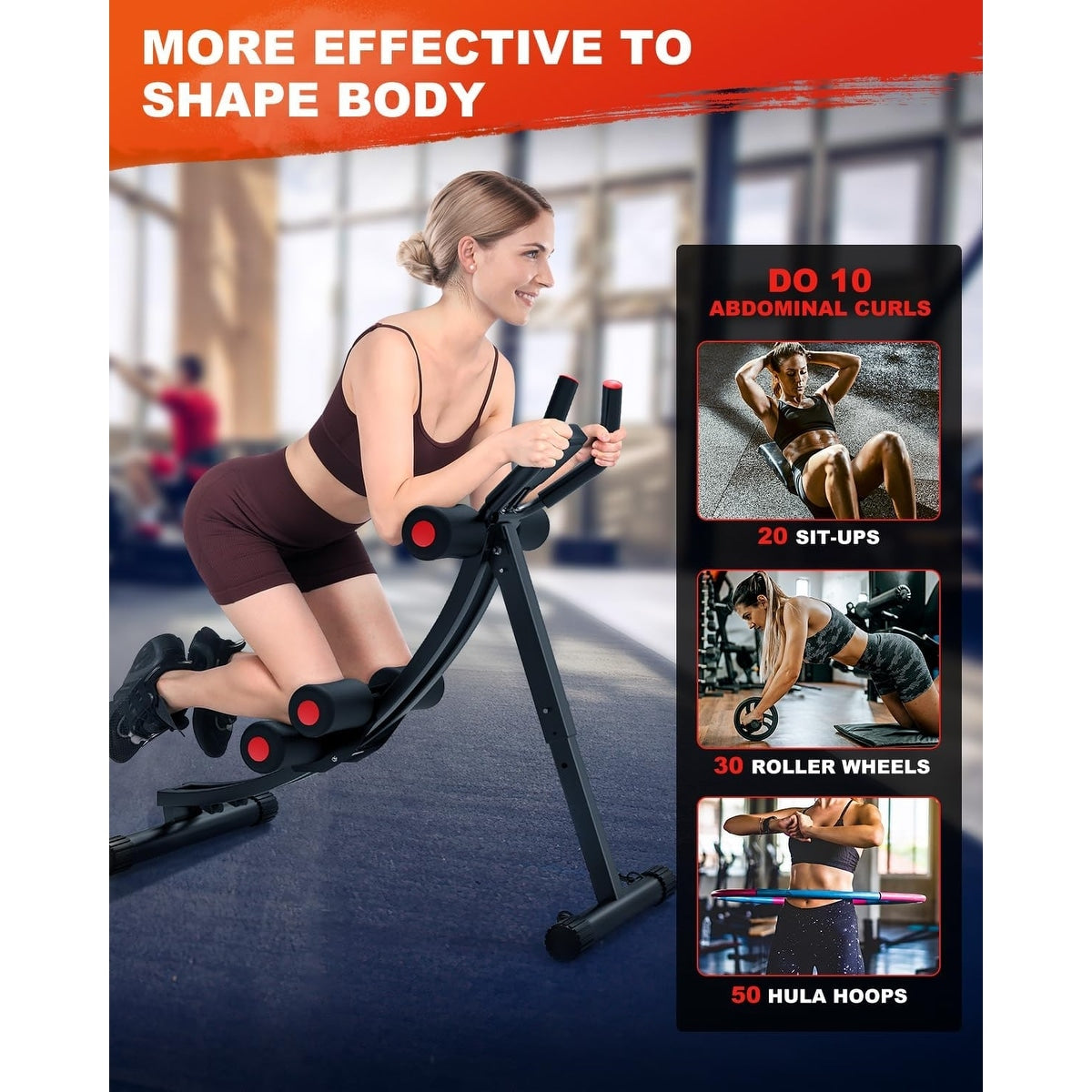 Ab Trainer Workout Equipment Ab Machine Exercise Abdominal Foldable