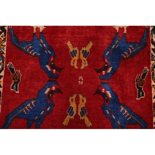 Abadeh Hand Knotted Wool Vintage Persian Oriental Rug - 2'0" x 2'2" square