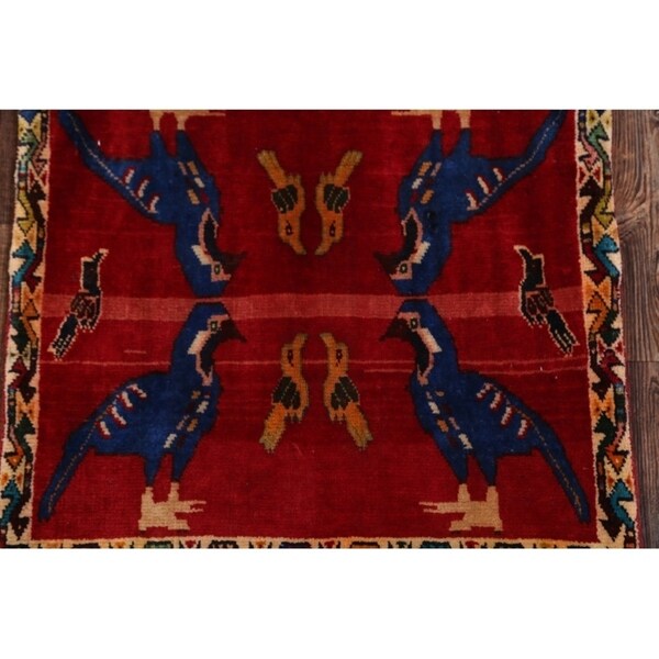Abadeh Hand Knotted Wool Vintage Persian Oriental Rug - 2'0" x 2'2" square