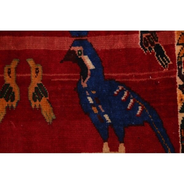 Abadeh Hand Knotted Wool Vintage Persian Oriental Rug - 2'0" x 2'2" square