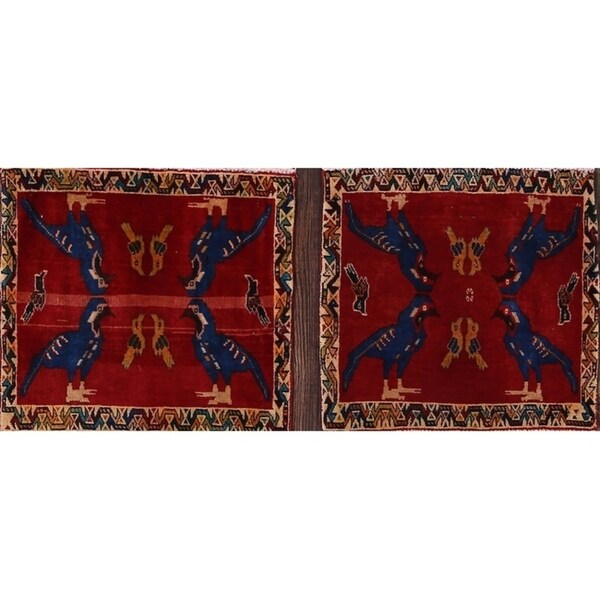 Abadeh Hand Knotted Wool Vintage Persian Oriental Rug - 2'0" x 2'2" square