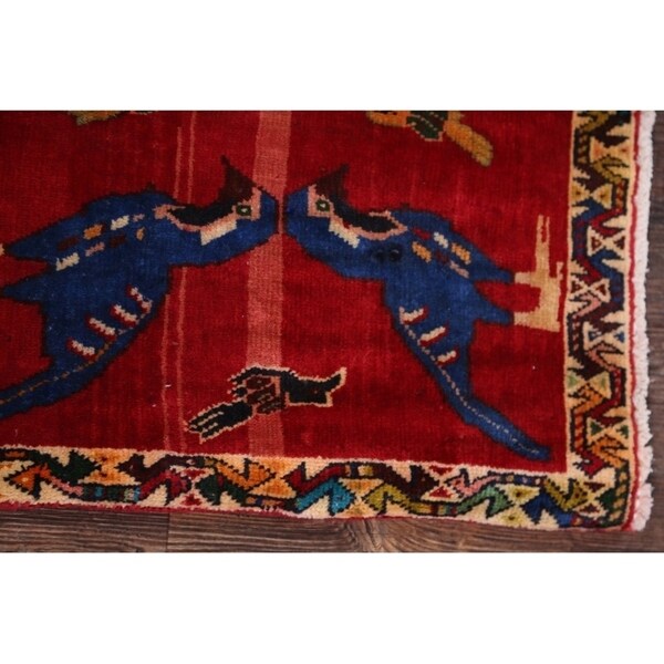 Abadeh Hand Knotted Wool Vintage Persian Oriental Rug - 2'0" x 2'2" square