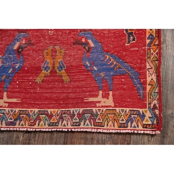 Abadeh Hand Knotted Wool Vintage Persian Oriental Rug - 2'0" x 2'2" square
