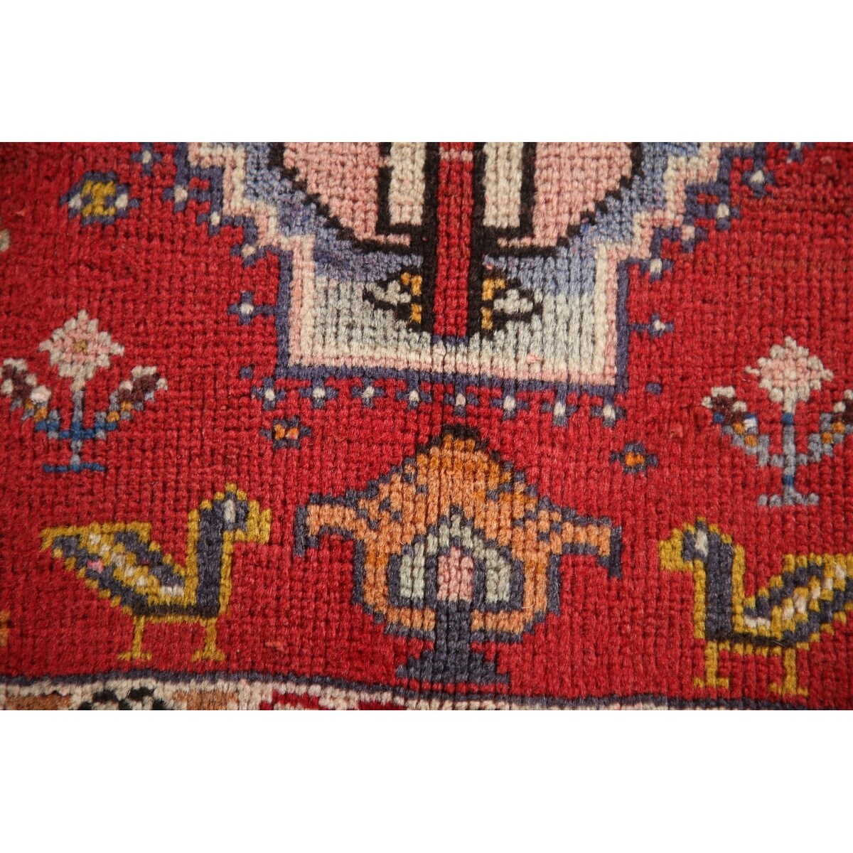 Abadeh Persian Vintage Square Area Rug Handmade Wool Carpet - 2'1"x 2'4"