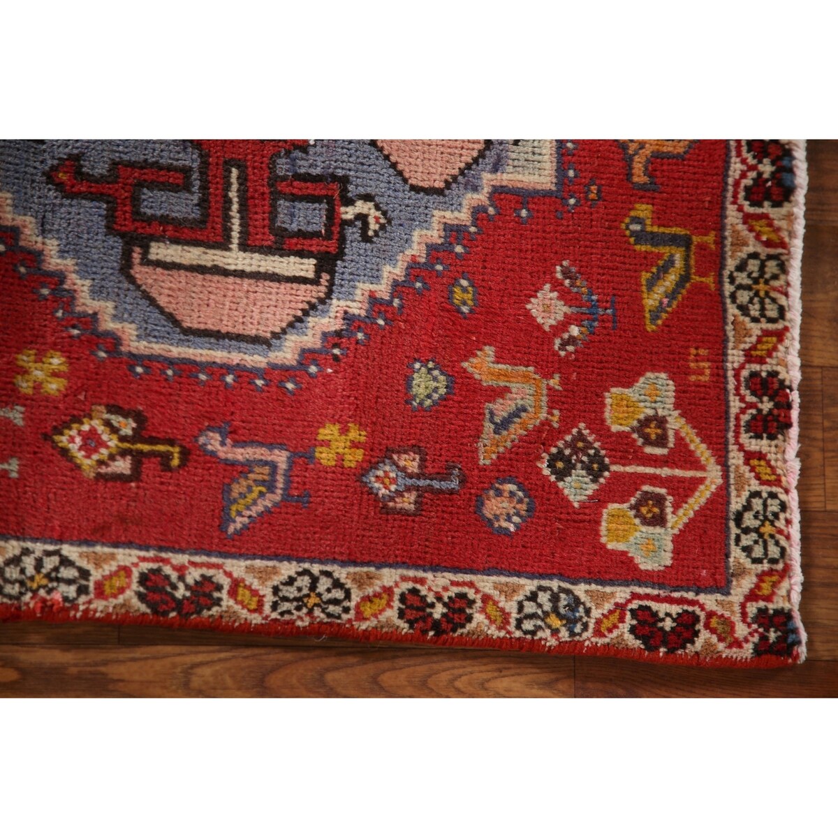 Abadeh Persian Vintage Square Area Rug Handmade Wool Carpet - 2'1"x 2'4"