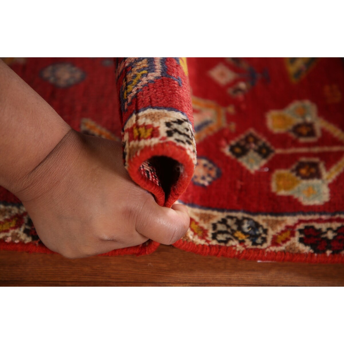 Abadeh Persian Vintage Square Area Rug Handmade Wool Carpet - 2'1"x 2'4"