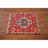 Abadeh Persian Vintage Square Area Rug Handmade Wool Carpet - 2'1"x 2'4"