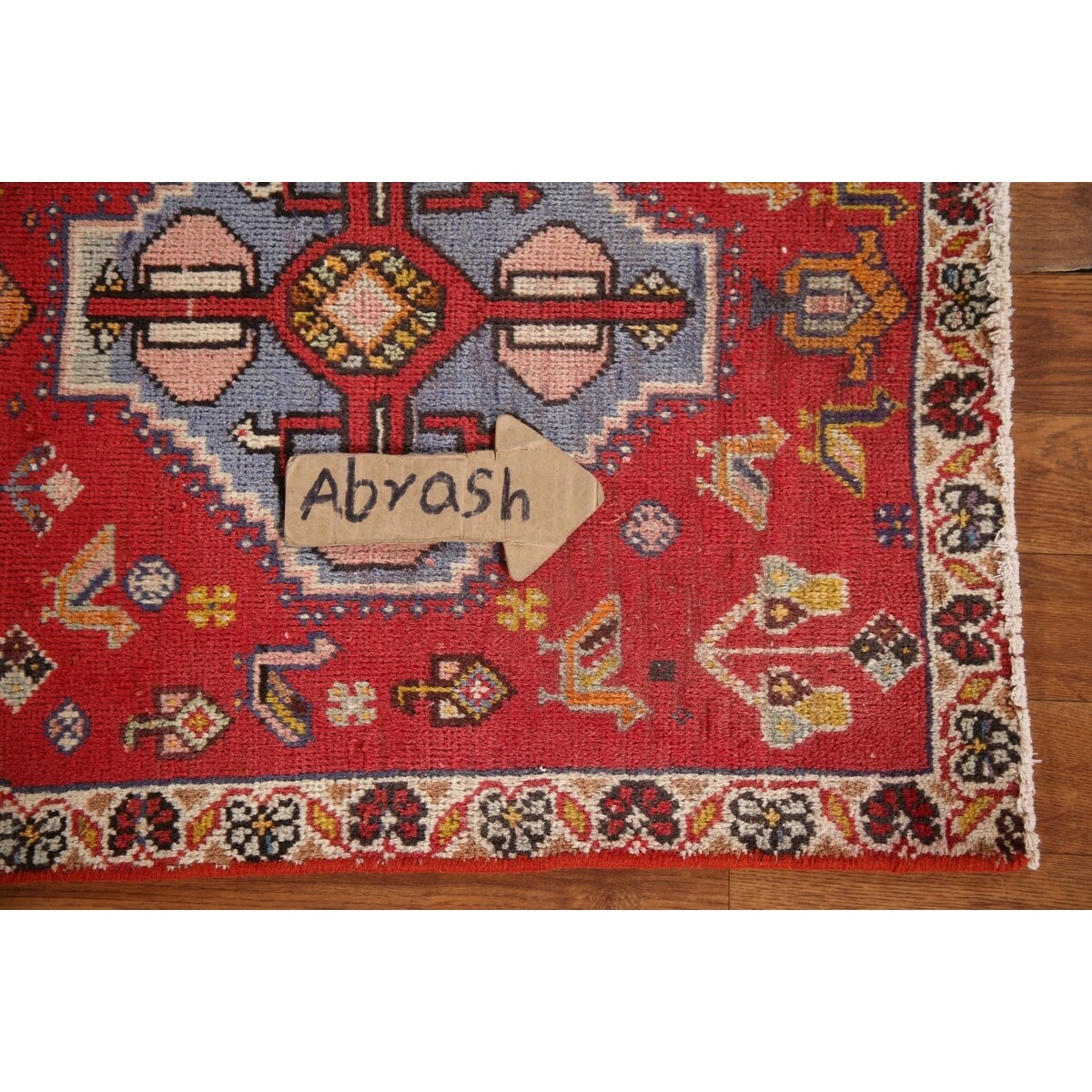 Abadeh Persian Vintage Square Area Rug Handmade Wool Carpet - 2'1"x 2'4"