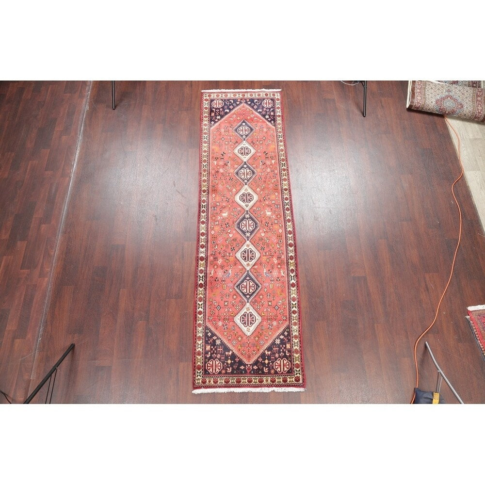 Abadeh Tribal Geometric Handmade Wool Persian Oriental Rug - 9'9" x 2'9" Runner